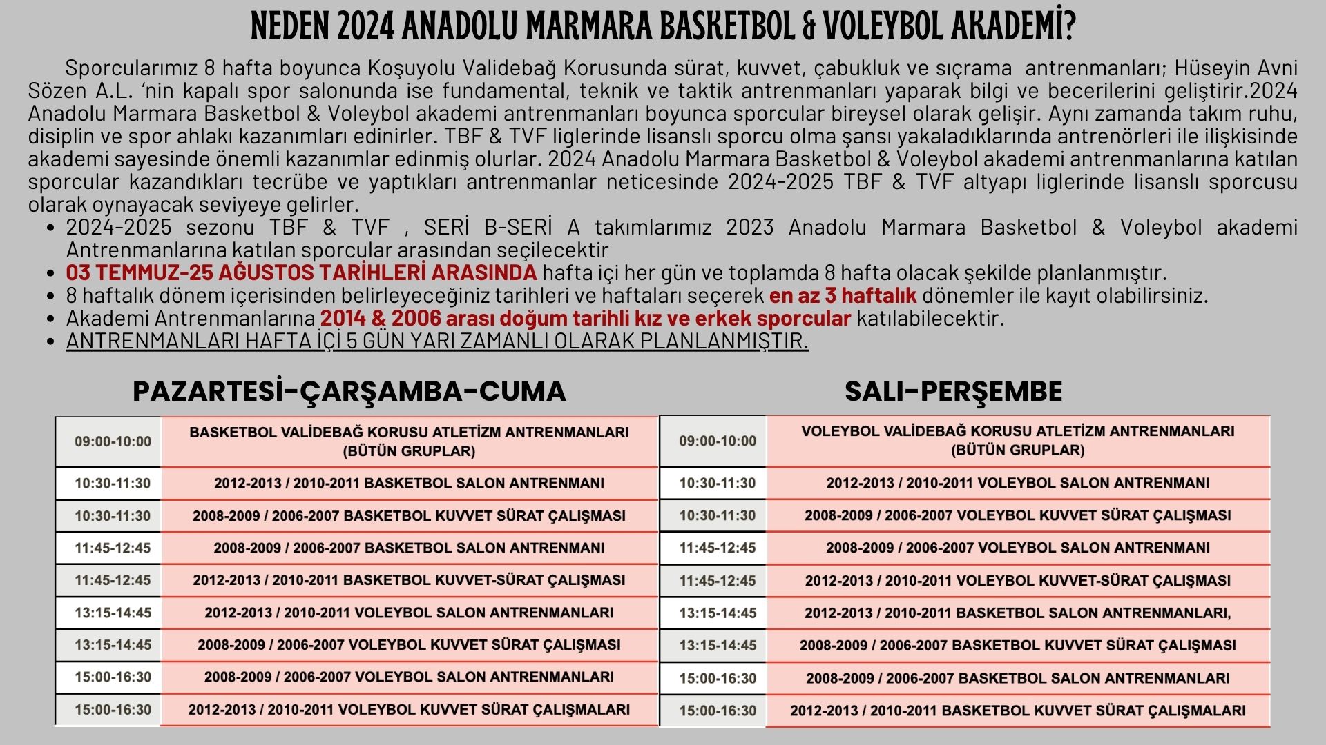 2024 Basketbol & Voleybol Akademi